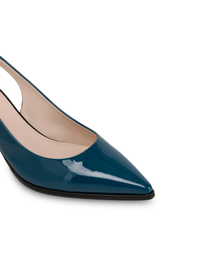 Pollini Slingback In Vernice Attitude Pavone/nero Nuovo