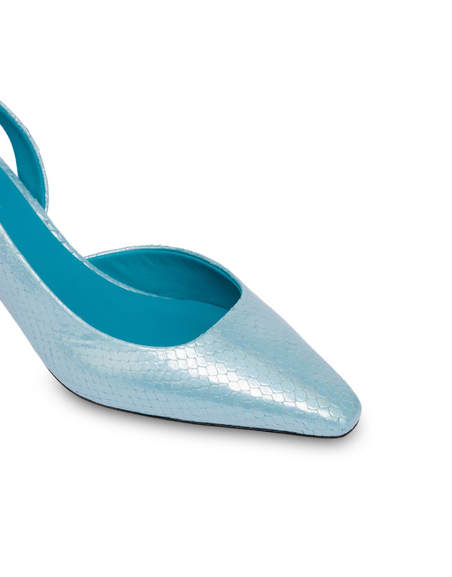 Pollini Slingback Con Stampa Pitone Iridescente Cote D'azur Pool Vendita