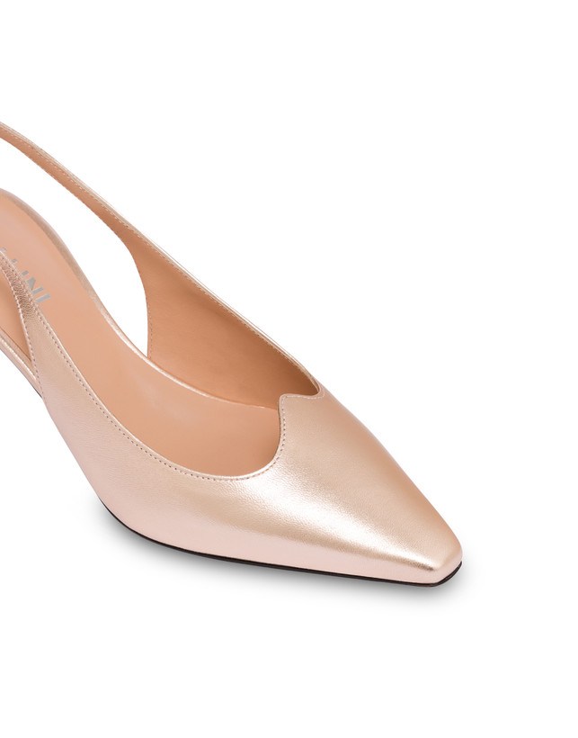 Pollini Slingback In Nappa Laminata Wave Rame Spedizione Gratuita