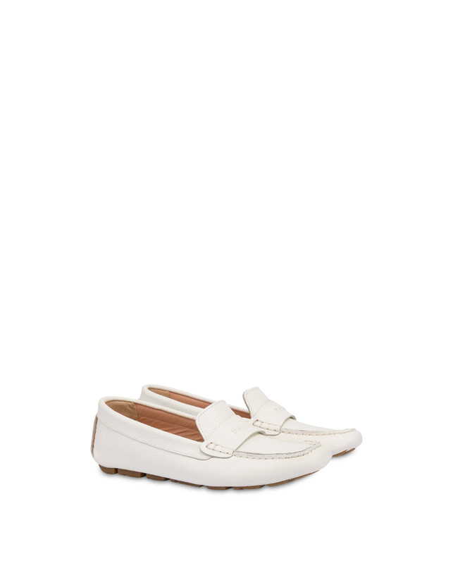 Pollini Mocassini Driver In Vitello Eazy Bianco Affare Del Giorno