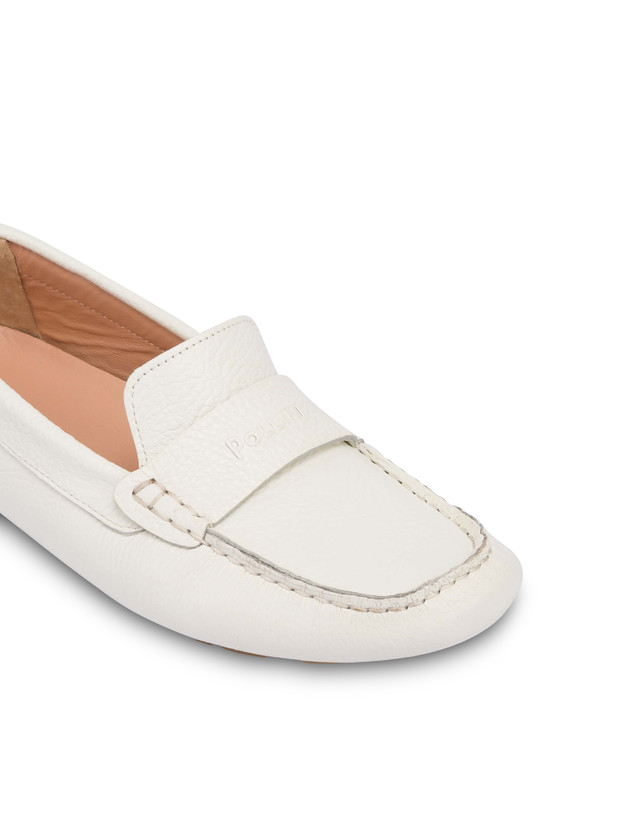 Pollini Mocassini Driver In Vitello Eazy Bianco Affare Del Giorno