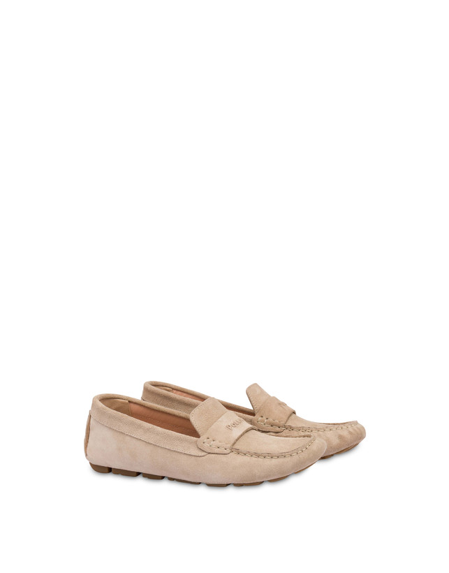 Pollini Mocassini Driver In Crosta Eazy Sabbia Sottocosto