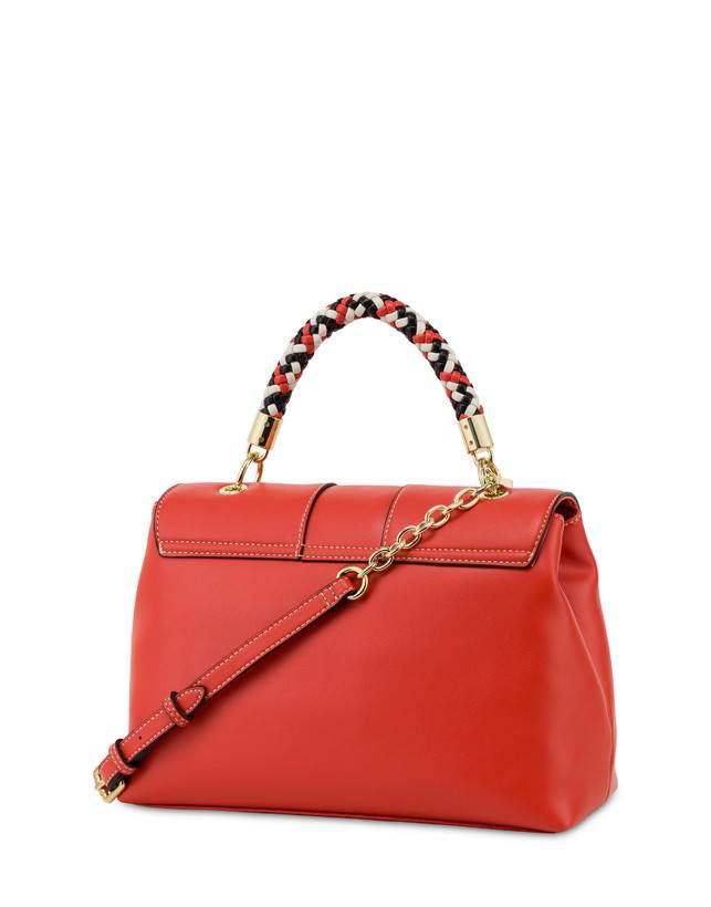 Pollini Borsa Top Handle Con Intreccio Agadir Arancio Presa