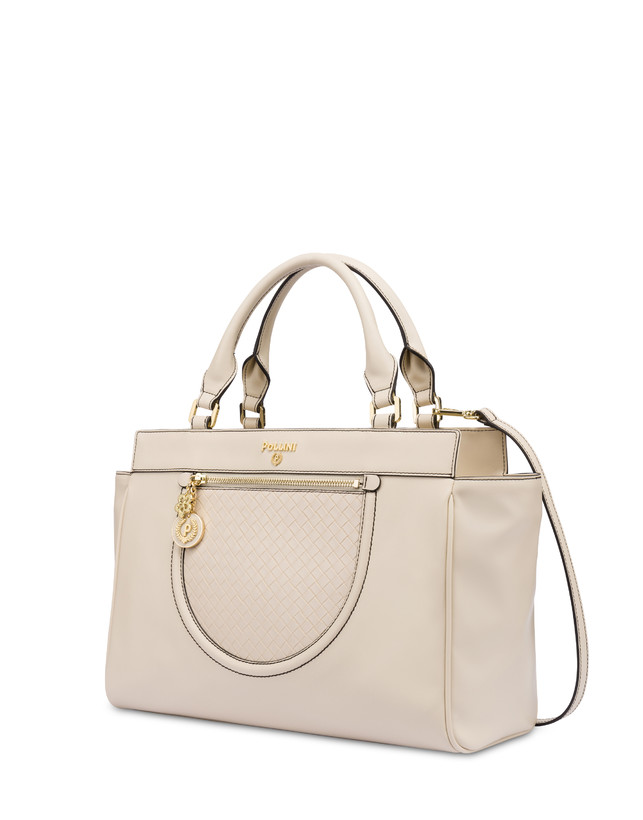 Pollini Borsa Doppio Manico Half Moon Avorio/avorio Online