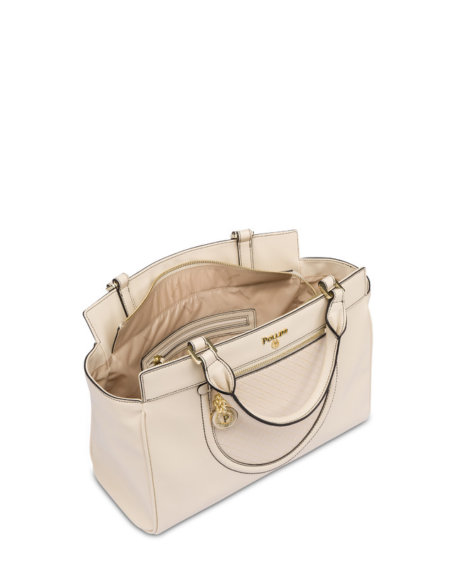 Pollini Borsa Doppio Manico Half Moon Avorio/avorio Online