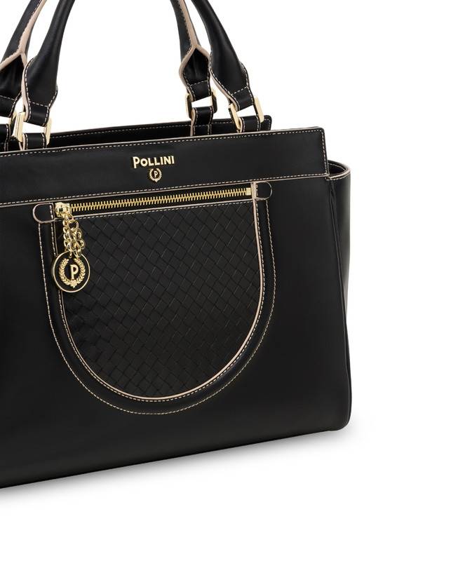 Pollini Borsa Doppio Manico Half Moon Nero/nero Outlet