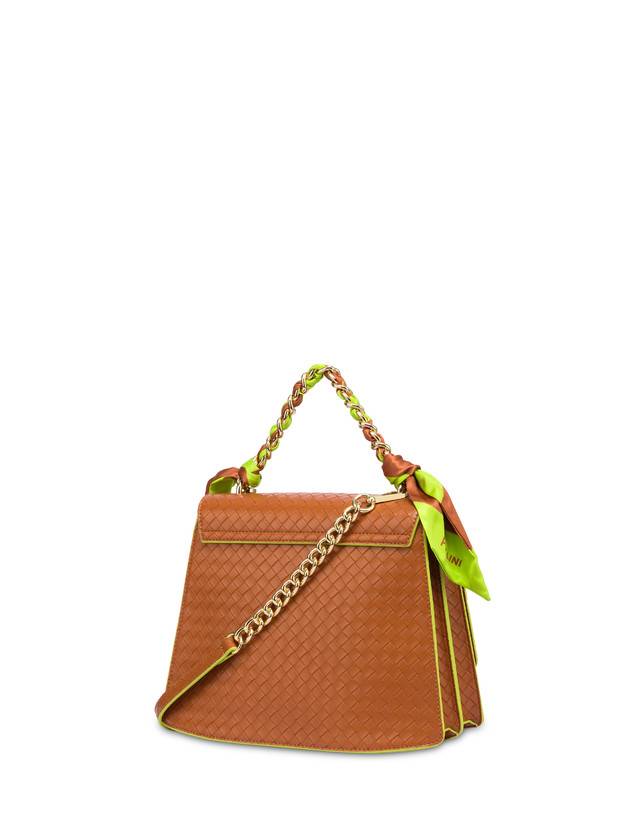 Pollini Borsa A Mano Con Foulard Color Explosion Cuoio/cuoio Saldi Di Fabbrica