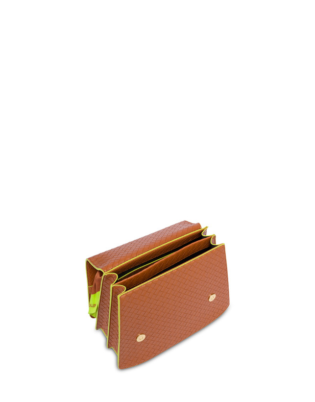 Pollini Borsa A Mano Con Foulard Color Explosion Cuoio/cuoio Saldi Di Fabbrica