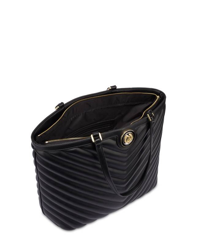 Pollini Tote Bag Matelassé Sunbeam Nero Negozio