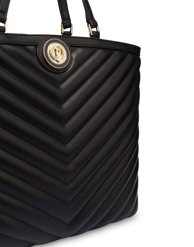 Pollini Tote Bag Matelassé Sunbeam Nero Negozio