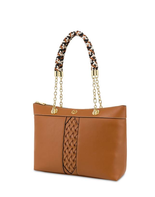 Pollini Shopper Con Intreccio Agadir Cuoio Moda
