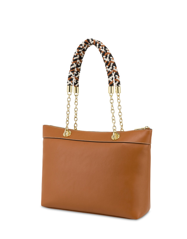 Pollini Shopper Con Intreccio Agadir Cuoio Moda