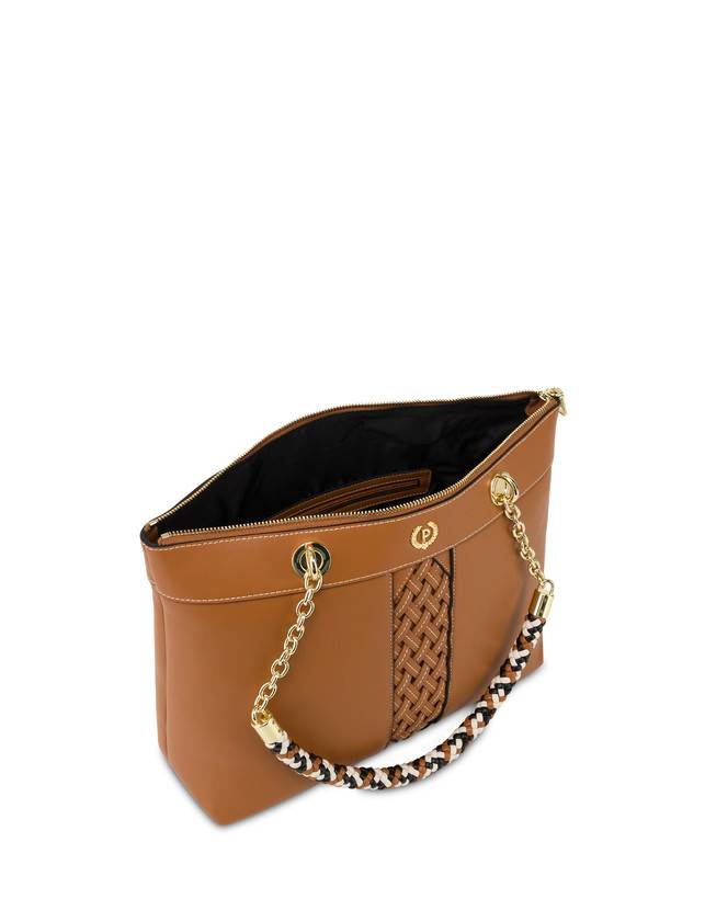 Pollini Shopper Con Intreccio Agadir Cuoio Moda