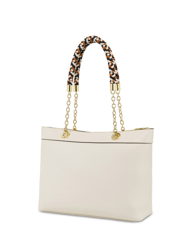 Pollini Shopper Con Intreccio Agadir Avorio 2025