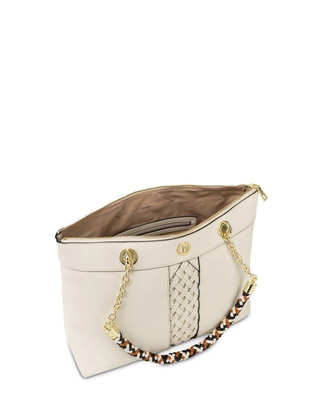 Pollini Shopper Con Intreccio Agadir Avorio 2025