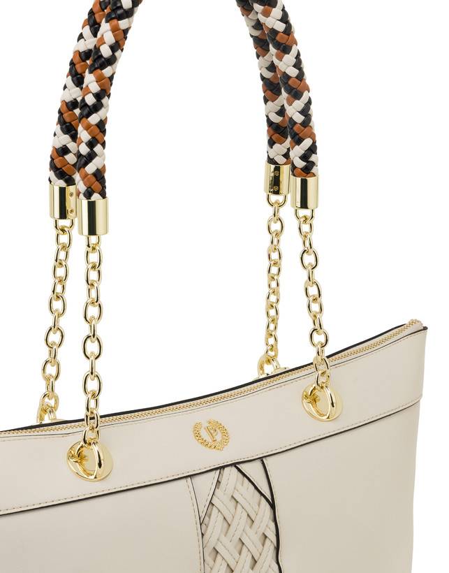 Pollini Shopper Con Intreccio Agadir Avorio 2025