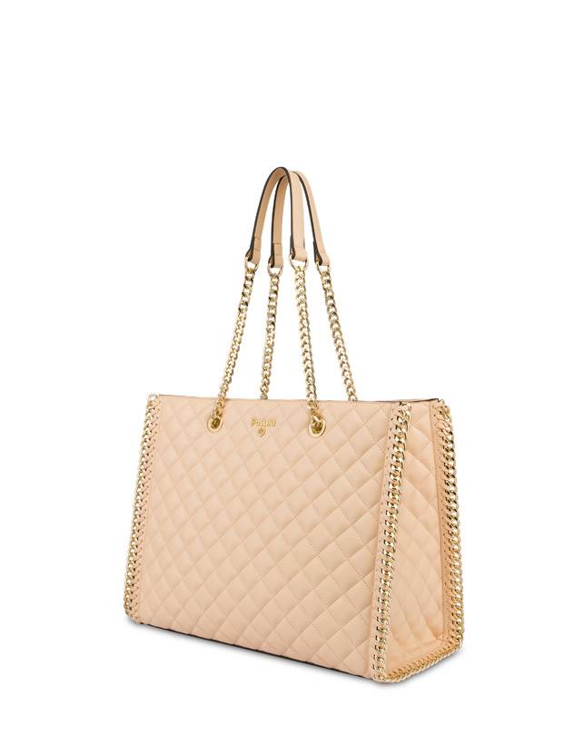 Pollini Tote Bag Trapuntata Interlock Beige/beige Italy