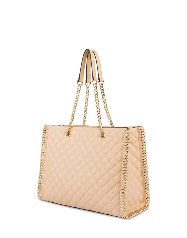 Pollini Tote Bag Trapuntata Interlock Beige/beige Italy