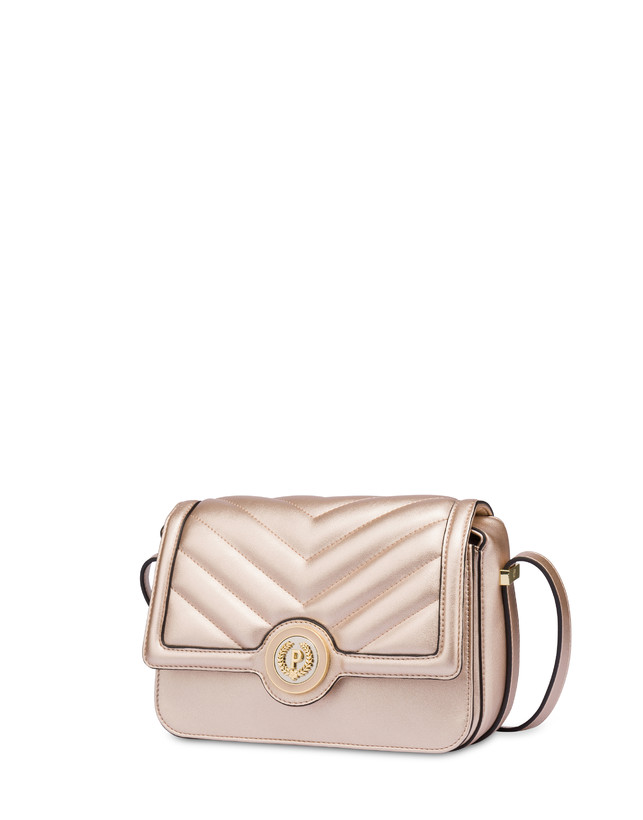 Pollini Borsa A Tracolla Matelassé Sunbeam Rose Gold In Linea
