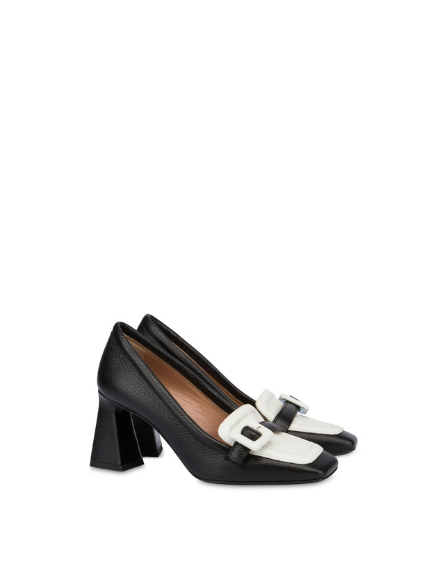 Pollini Décolleté In Vitello Bottalato Ursula Nero/ghiaccio Promozione