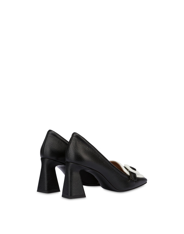 Pollini Décolleté In Vitello Bottalato Ursula Nero/ghiaccio Promozione