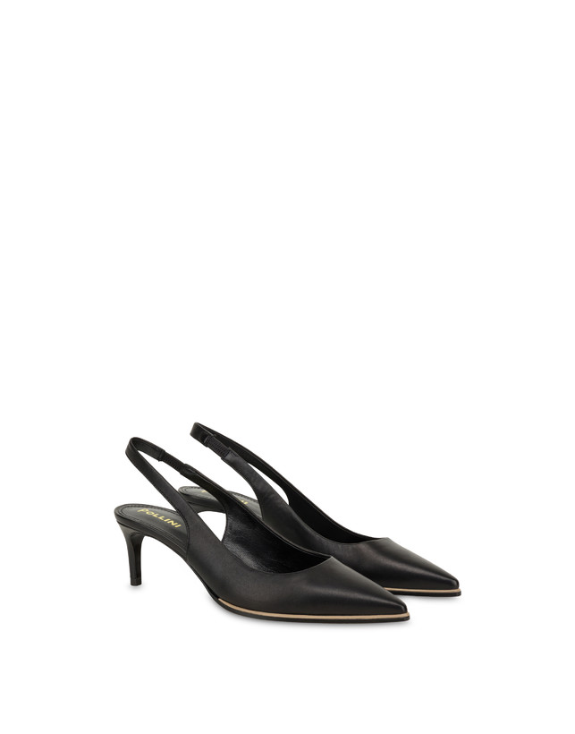 Pollini Slingback In Nappa Attitude Nero Fino Al -60%