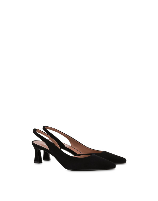 Pollini Slingback In Camoscio Sissi Nero Affare Del Giorno