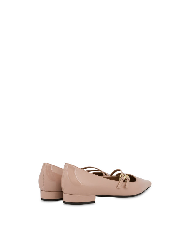 Pollini Ballerine In Vernice Bi-buckle Antico Novità
