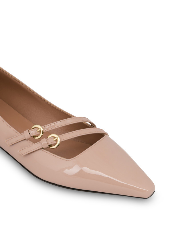 Pollini Ballerine In Vernice Bi-buckle Antico Novità