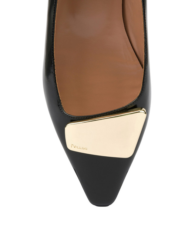 Pollini Ballerine In Vitello Abrasivato Bullion Nero Presa