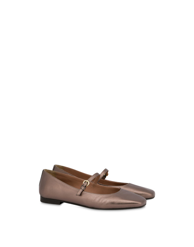 Pollini Ballerine In Nappa Laminata Nina Legno Online