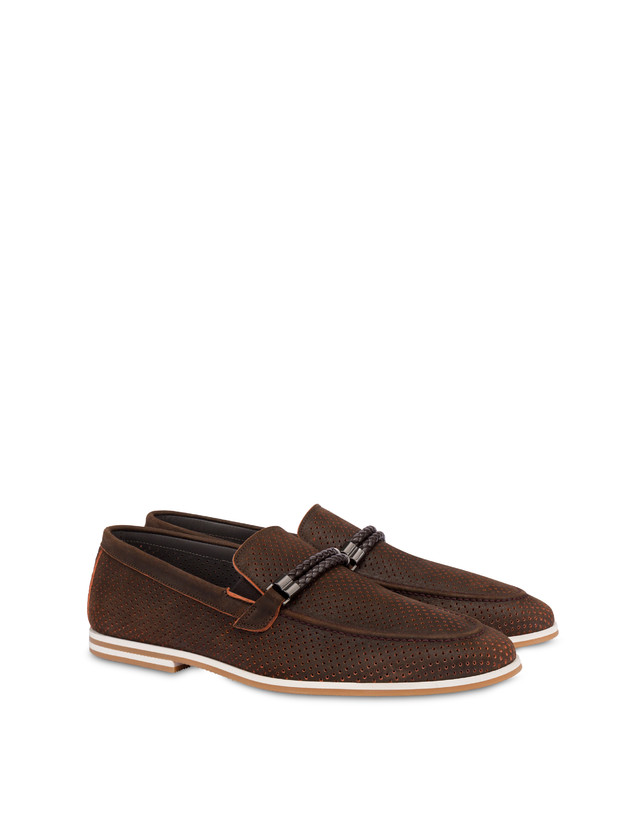 Pollini Mocassini In Scamosciato Traforato B-light T.moro Saldi