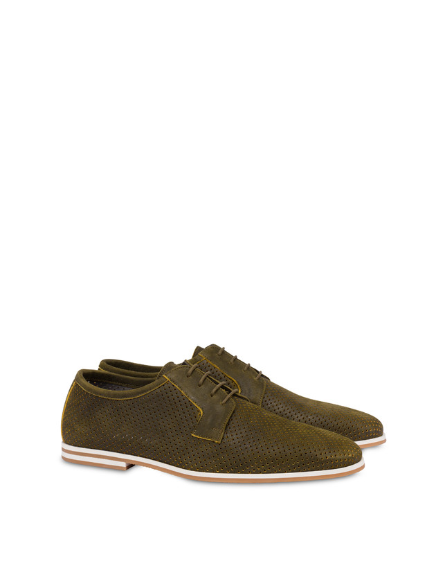 Pollini Derby In Scamosciato Traforato B-light Militare Offerte