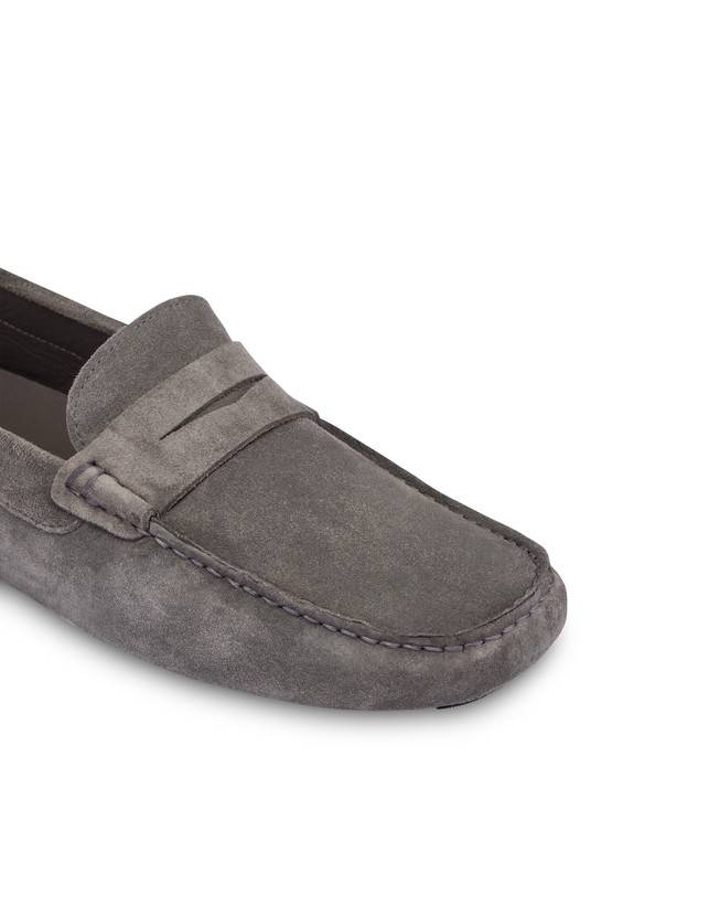 Pollini Mocassini Driver In Crosta Eazy Grafite Saldi Di Fabbrica