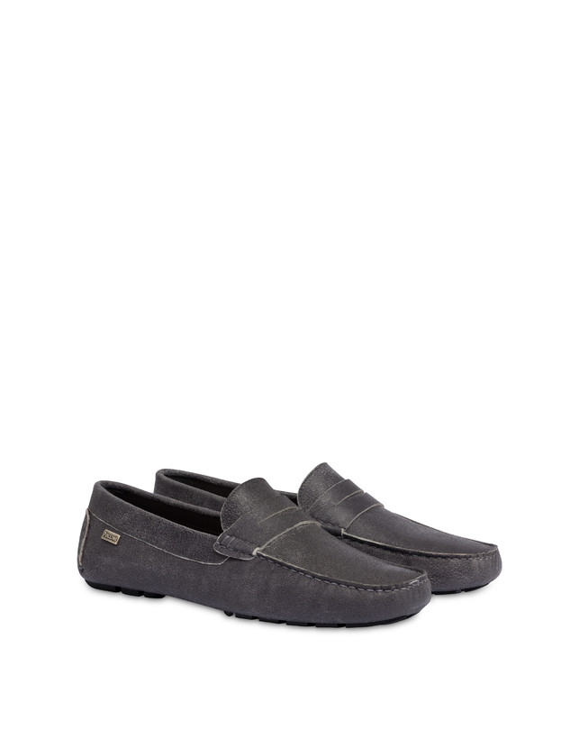 Pollini Mocassini In Capra Drivers Grafite Negozio