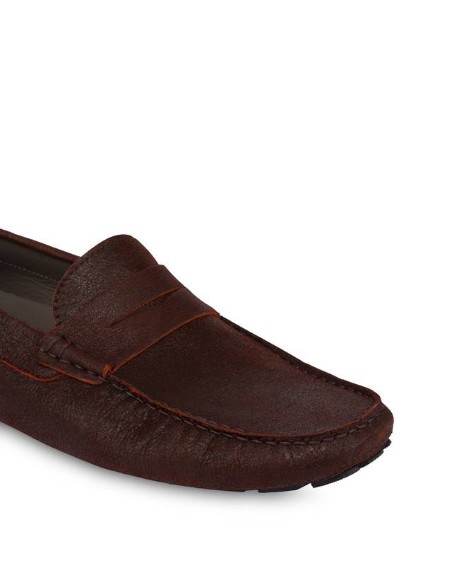Pollini Mocassini In Capra Drivers Ruggine In Saldo