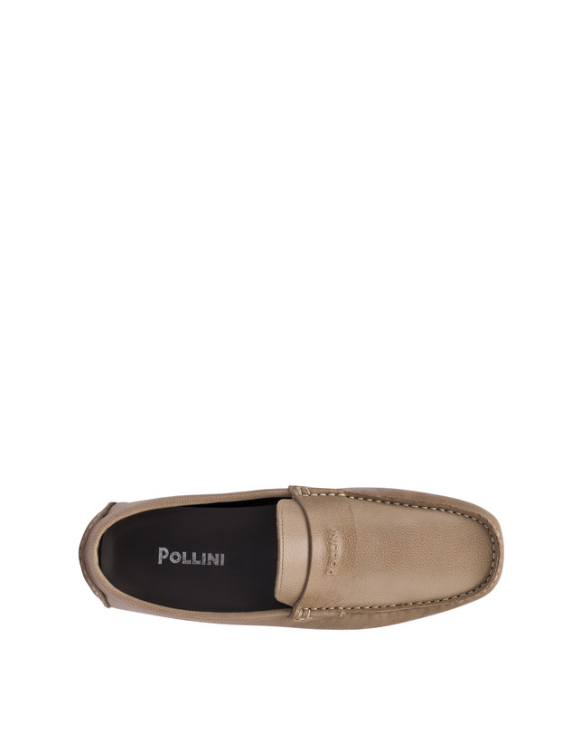 Pollini Mocassini Driver In Vitello Eazy Taupe Moda