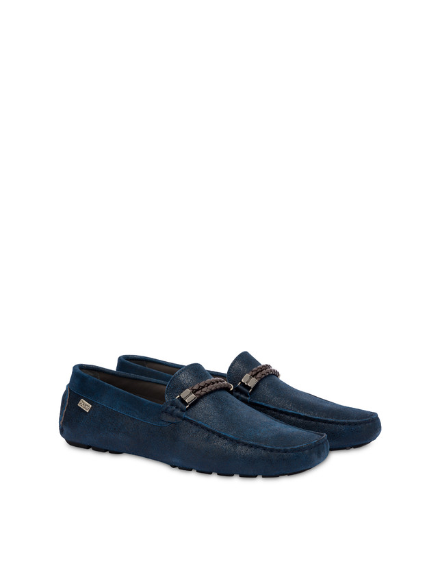 Pollini Mocassini Con Morsetto In Pelle Eazy Blu 2025