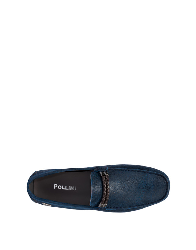 Pollini Mocassini Con Morsetto In Pelle Eazy Blu 2025