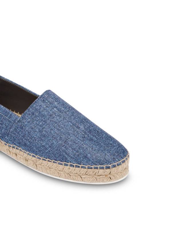 Pollini Espadrillas In Capra Stampa Denim Blu Italia