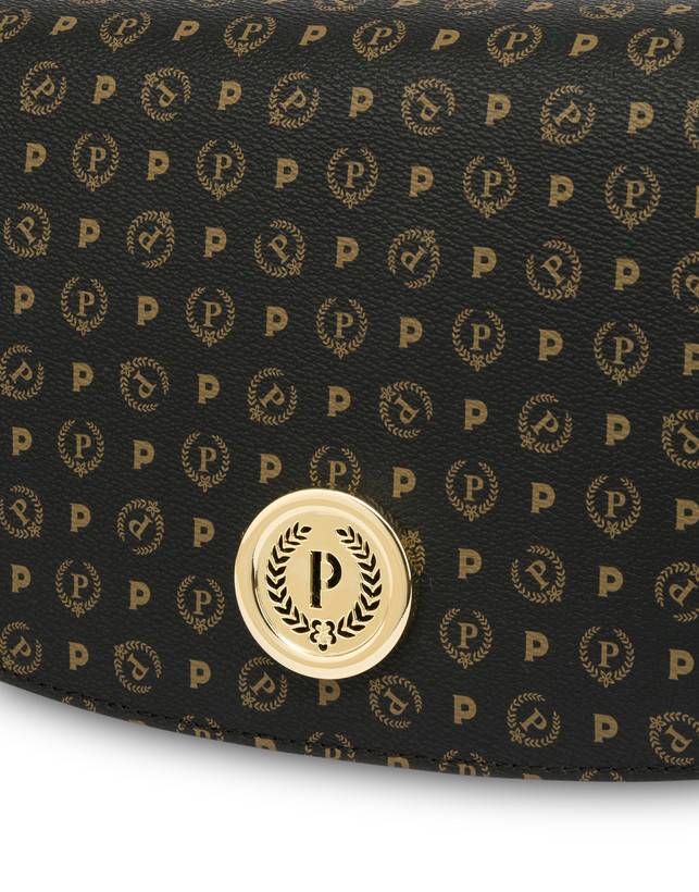 Pollini Borsa A Tracolla Heritage Pvc Nero/nero Spedizione gratuita