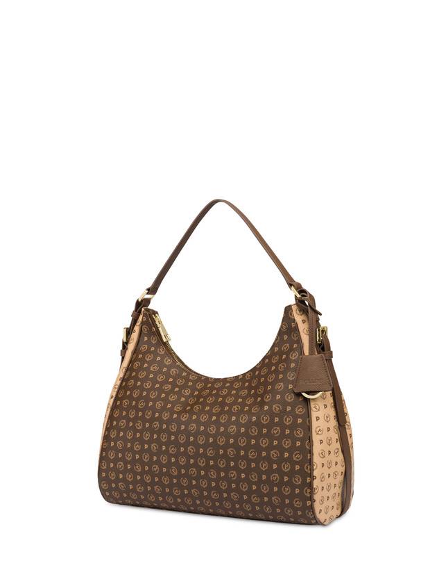 Pollini Hobo Bag Bicolor Heritage Pvc Marrone/crema/marrone Sconto di tempo limitato