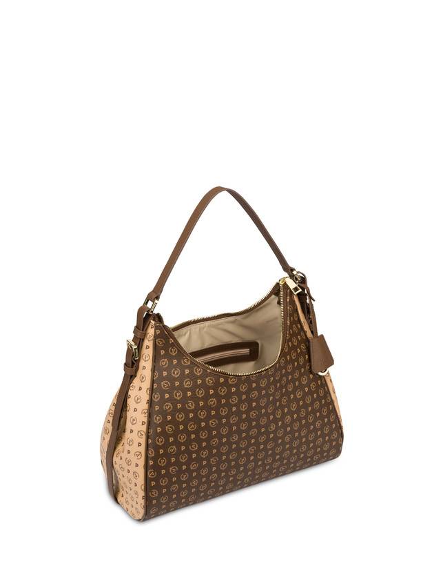 Pollini Hobo Bag Bicolor Heritage Pvc Marrone/crema/marrone Sconto di tempo limitato