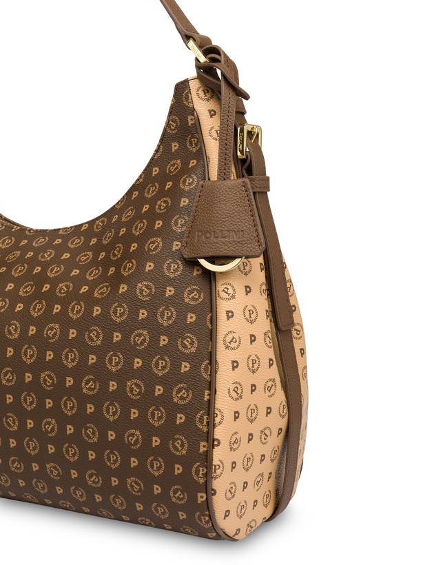 Pollini Hobo Bag Bicolor Heritage Pvc Marrone/crema/marrone Sconto di tempo limitato