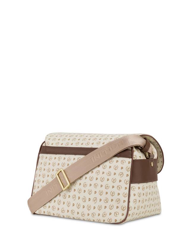 Pollini Borsa A Spalla Multitasche Heritage Logo Classic Avorio/marrone Promozione Limitata