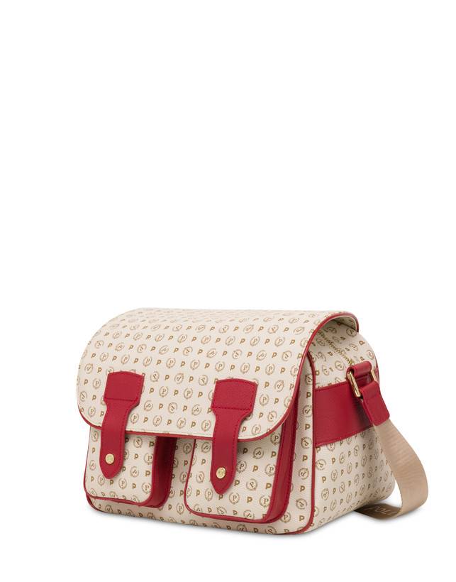 Pollini Borsa A Spalla Multitasche Heritage Logo Classic Avorio/lacca Fino Al -60%