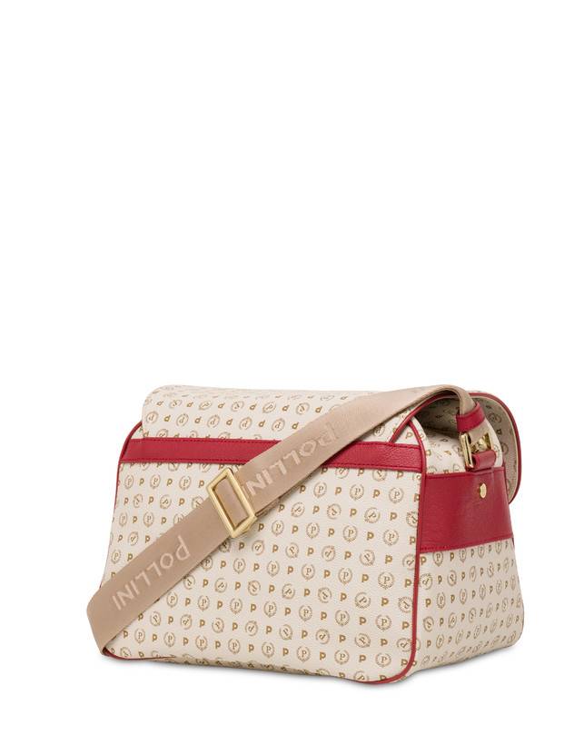 Pollini Borsa A Spalla Multitasche Heritage Logo Classic Avorio/lacca Fino Al -60%