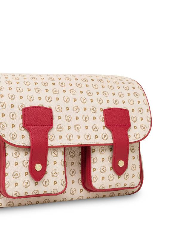 Pollini Borsa A Spalla Multitasche Heritage Logo Classic Avorio/lacca Fino Al -60%