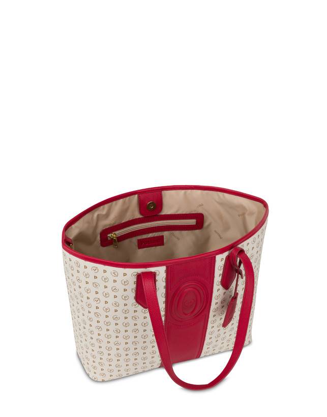 Pollini Shopping Bag Heritage 70th Anniversary Avorio/rosso Prezzo Ridotto