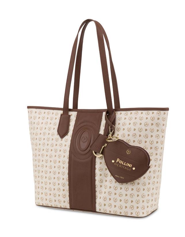 Pollini Shopping Bag Heritage 70th Anniversary Avorio/marrone Sconto